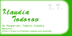 klaudia todorov business card